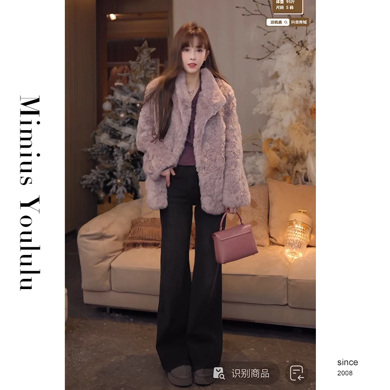 【mimius】七七 轻奢高级斜襟设计气质保暖毛毛外套 F11030