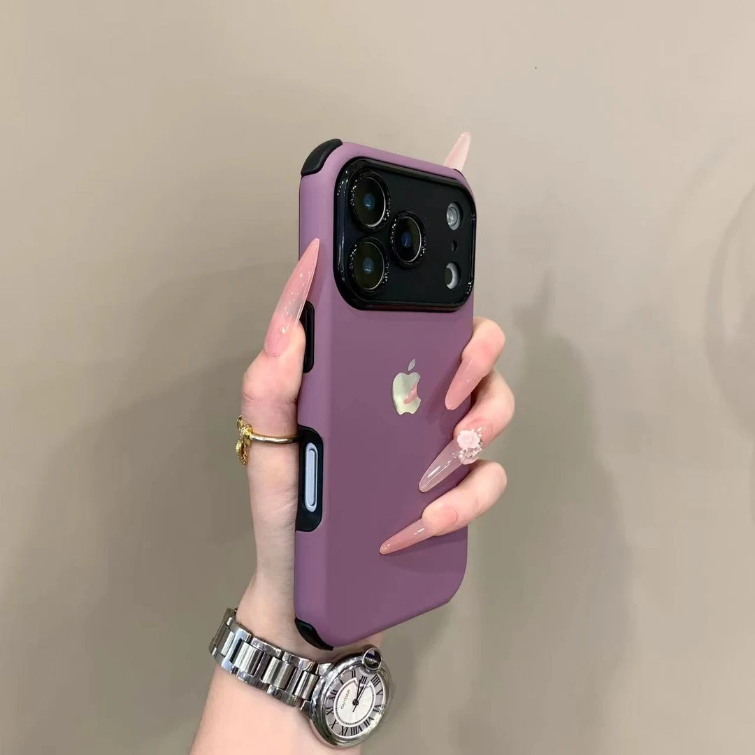 高级梦幻紫适用iPhone15手机壳苹果14promax全包13防摔12情侣XR硬