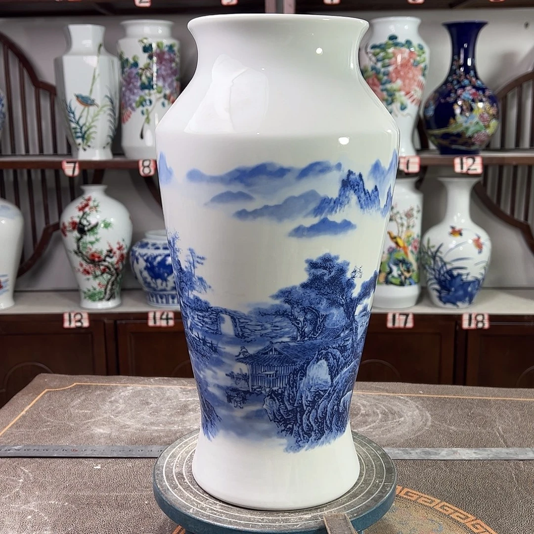 摆件陶景德镇陶瓷大鱼山水