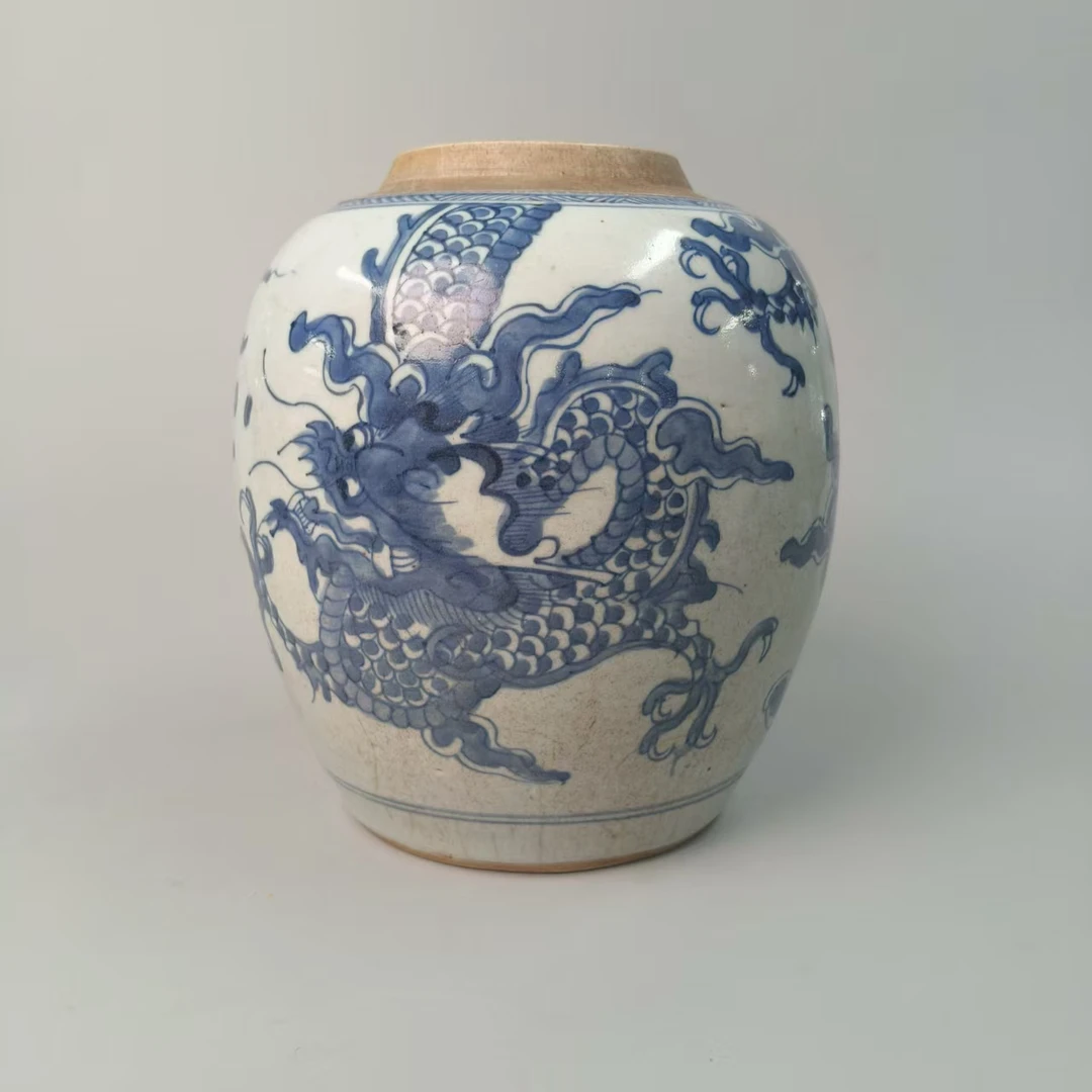 青花龙纹罐MM-1200-高度20 肚径15