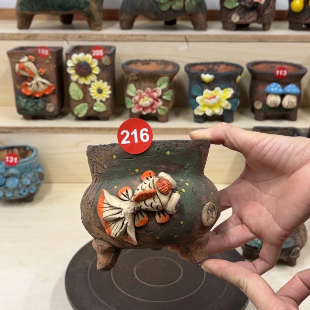 【闪购商品】紫砂花盆216号内口9外高10