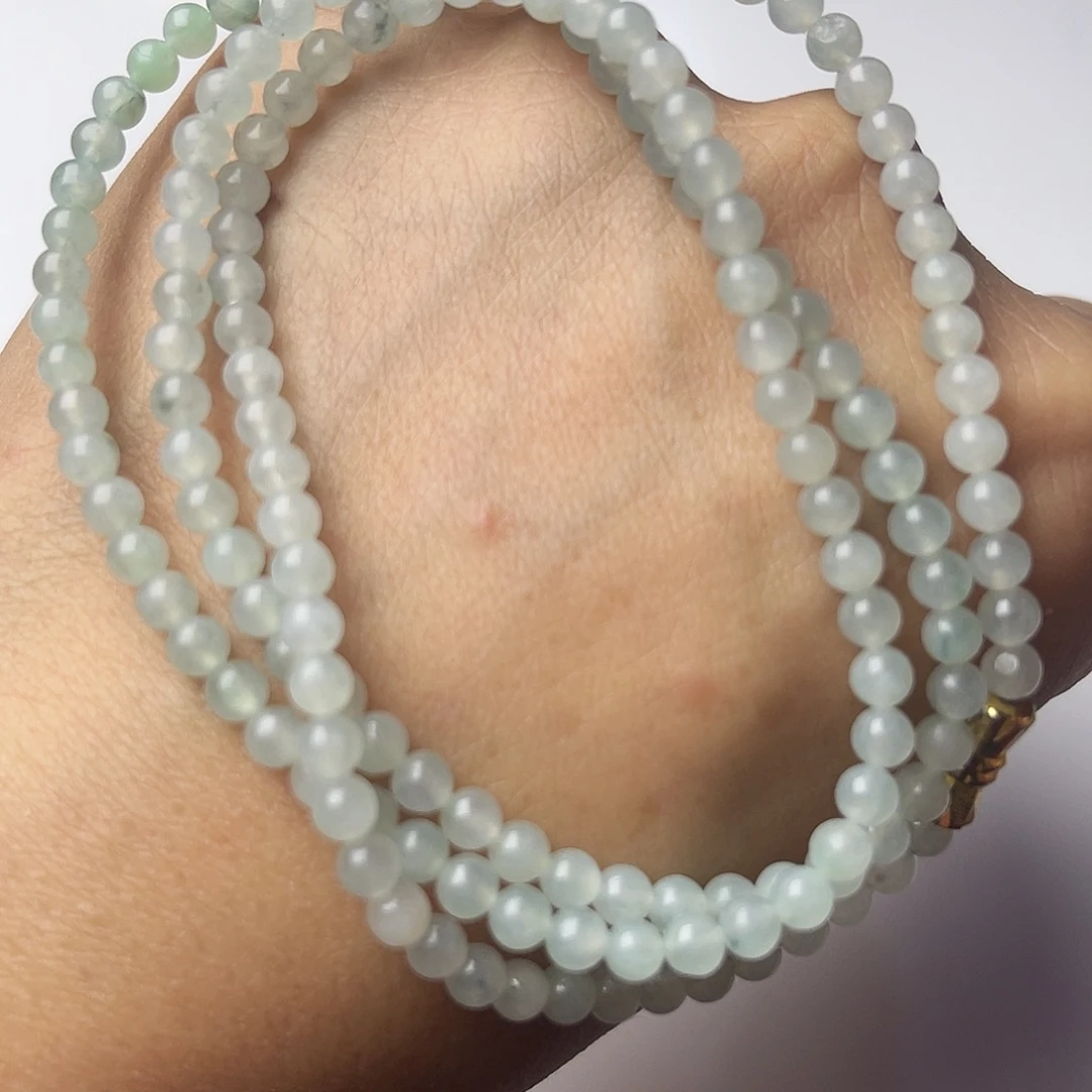 定制翡翠未镶嵌白月光冰种翡翠项链