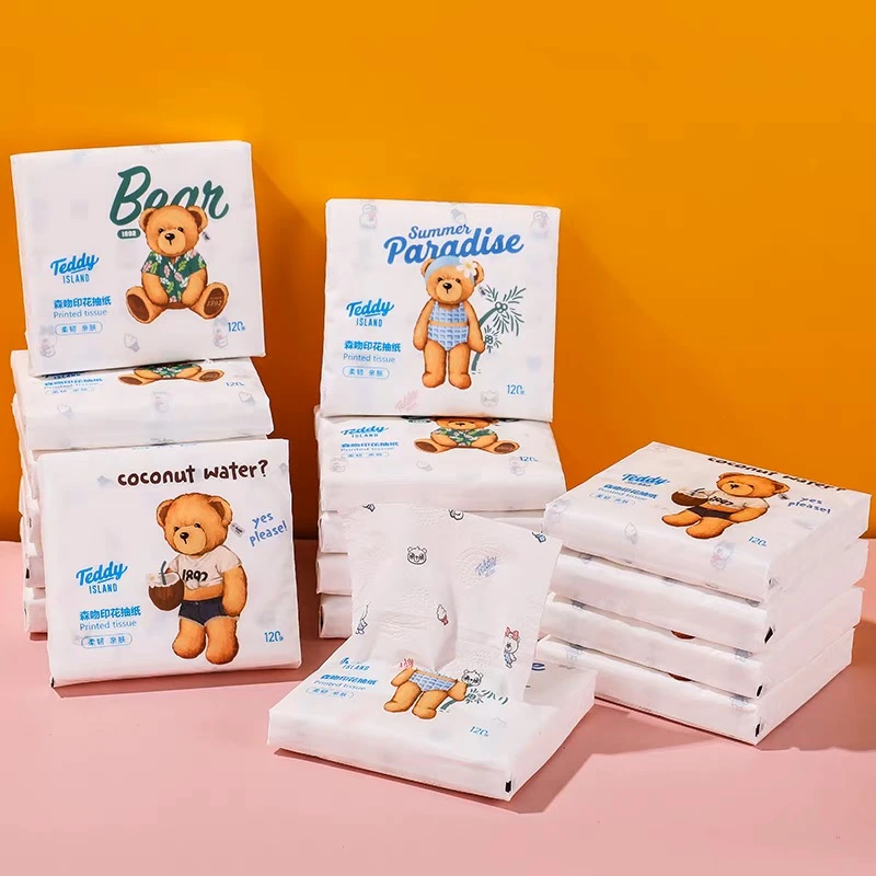 （团车）原生木浆泰迪熊印花软抽