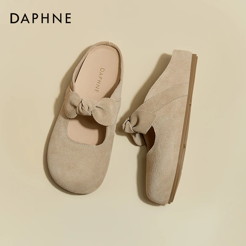 达芙妮轻便透气勃肯鞋女2025春新款一脚蹬勃肯半拖鞋复古百搭单鞋