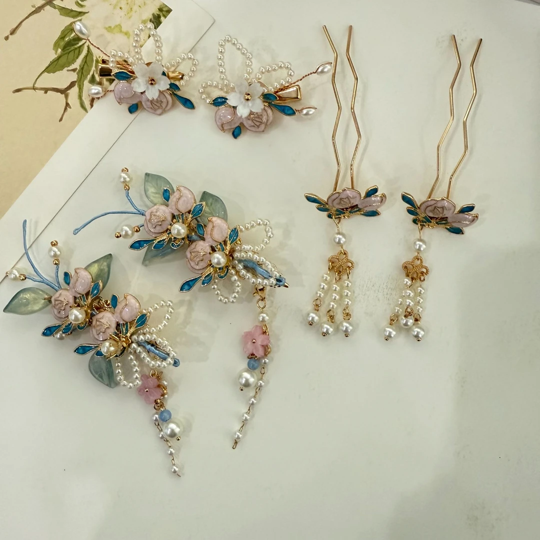 古风发饰仙女古装头饰手工超仙发夹发钗汉服配饰饰品道具