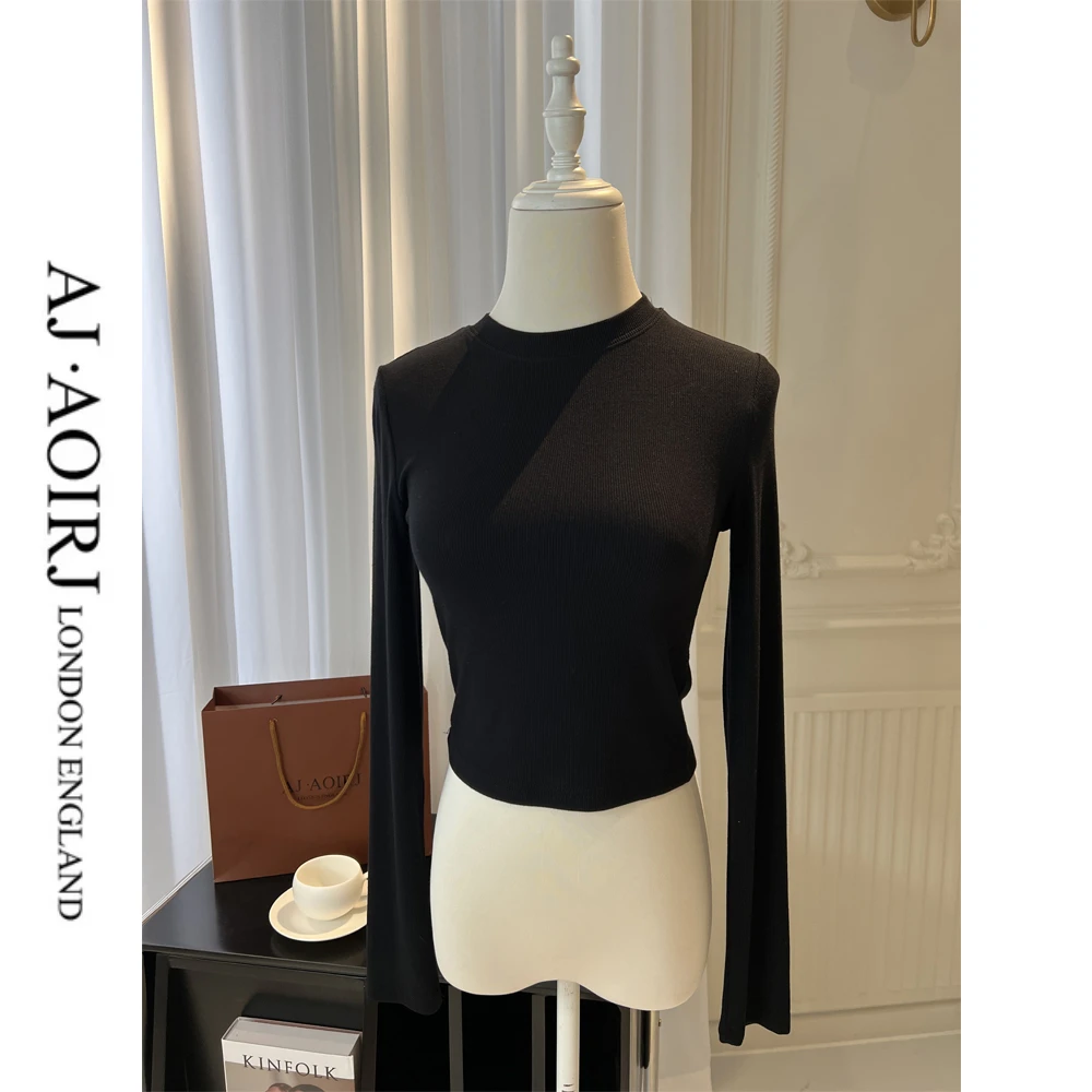 AOIRJ圆领显瘦打底衫修身显瘦百搭高领打底衫女内搭高级感