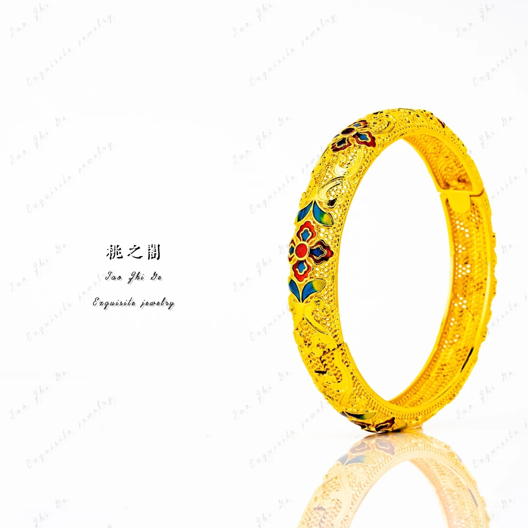 铜合金手镯 繁花花丝卡扣手镯AZ1018