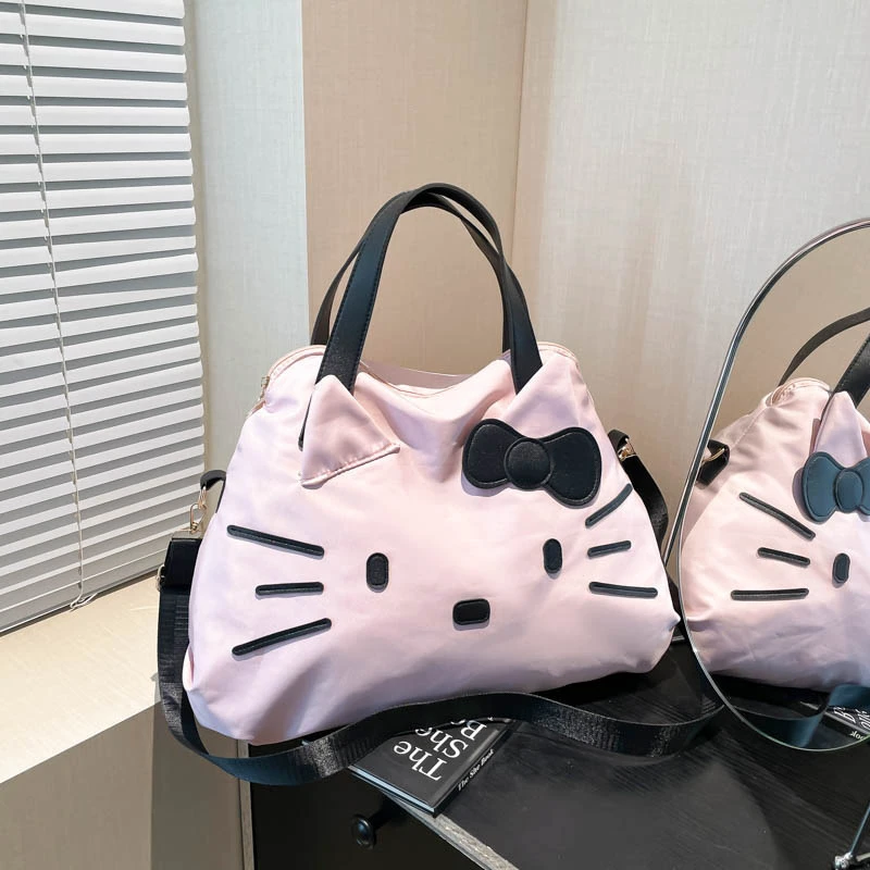 大容量手提短途旅行袋KT出差行李包凯蒂猫休闲单肩包卡通托特包L