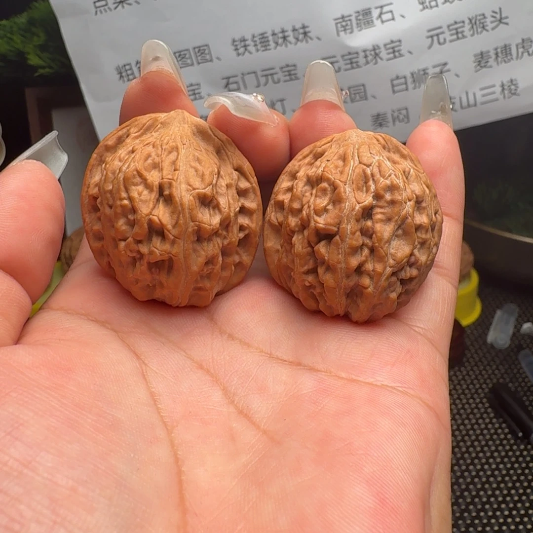 把件文玩核桃全品无修 野生小手捻34尺