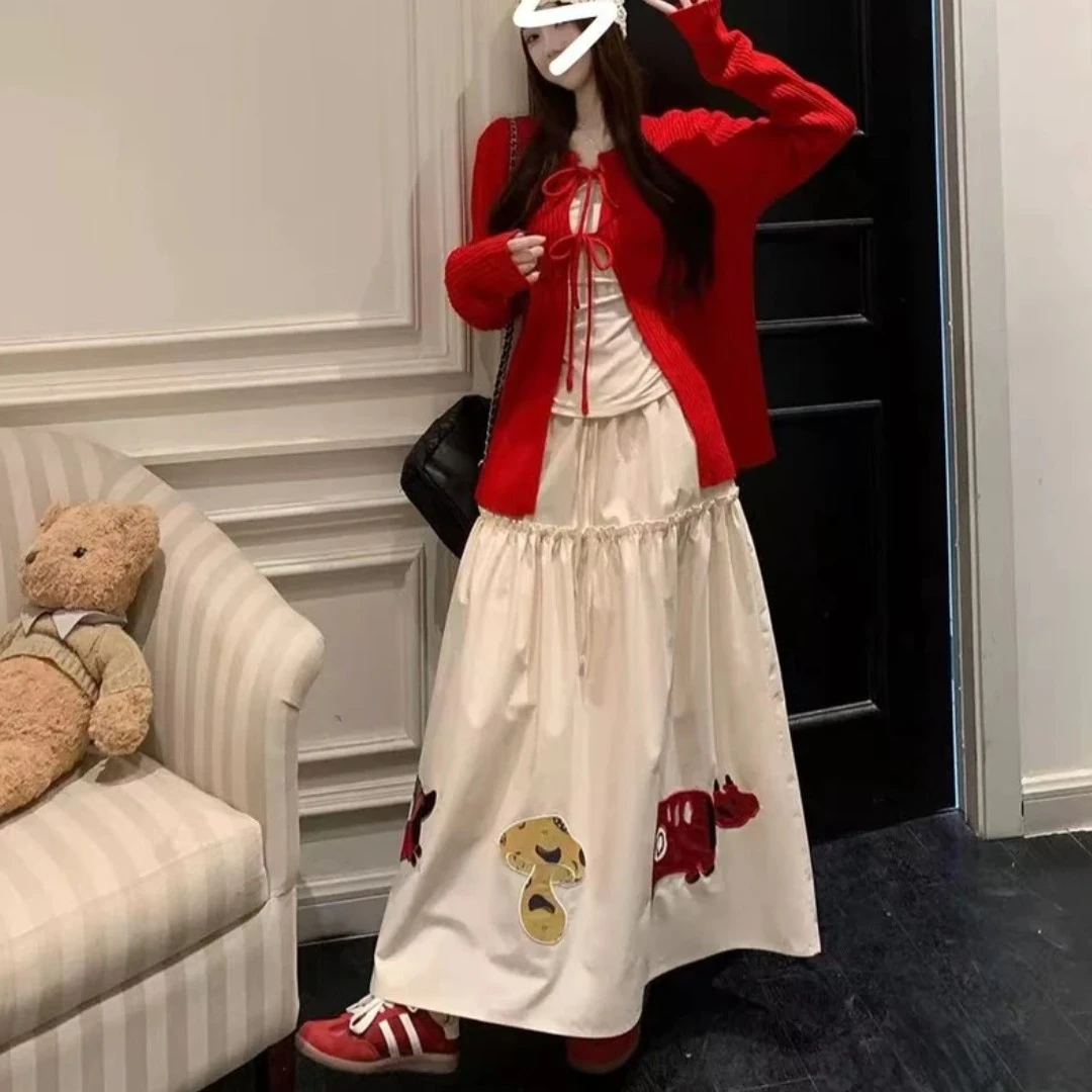 山本风长袖慵懒风针织大码时尚套装连衣裙裙子夏季上衣-FY001