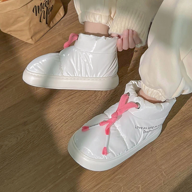 【9338清仓】秋冬季新品减龄抽绳简约运动风居家棉鞋