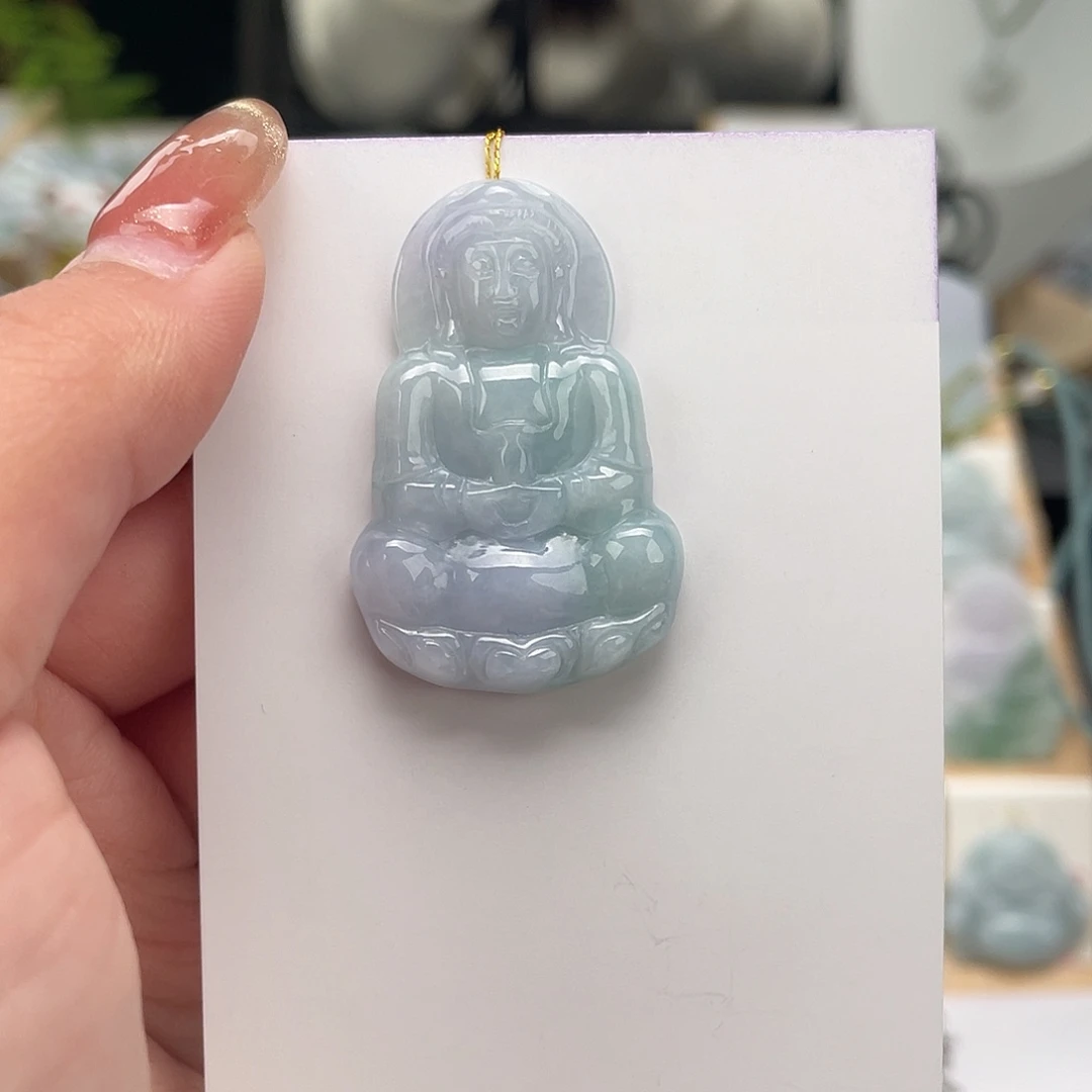 翡翠未镶嵌颈饰观音