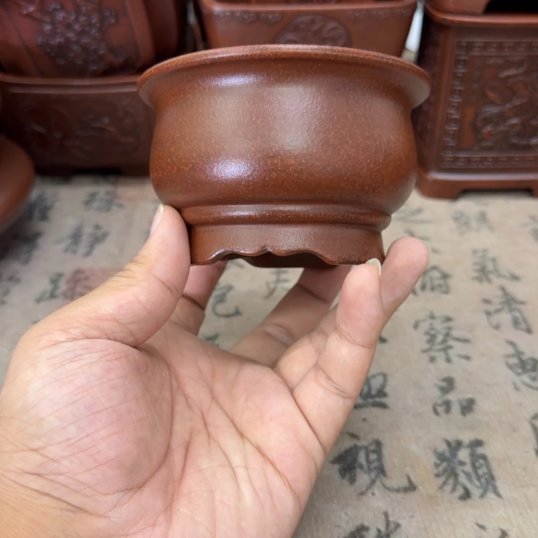 紫砂花盆9.5x5.5内经紫砂花盆
