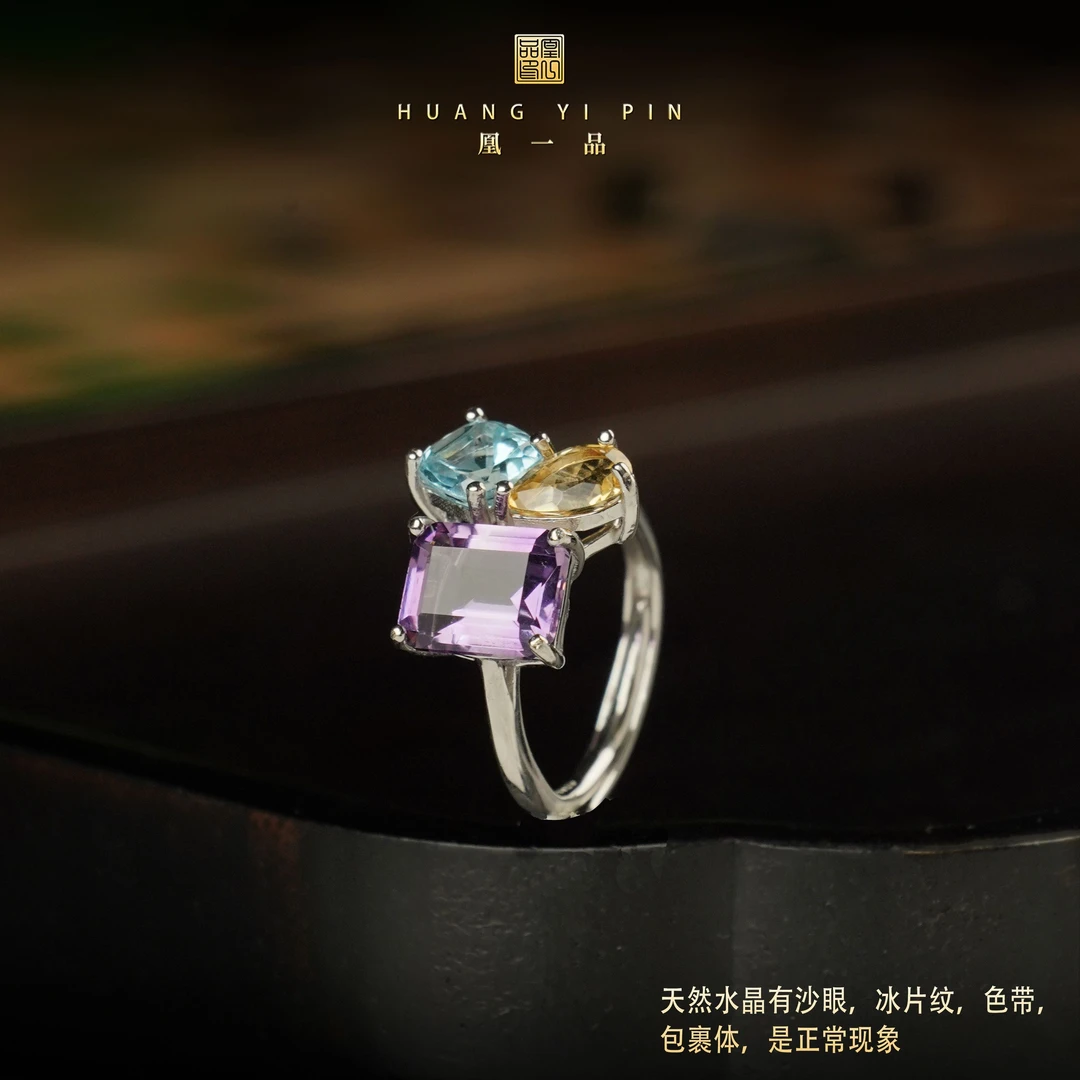 【凰一品】 九紫离火水晶戒指S925（3克拉）