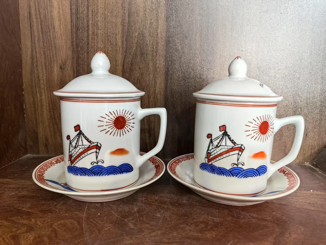 Q10景德镇制陶瓷办公杯两套