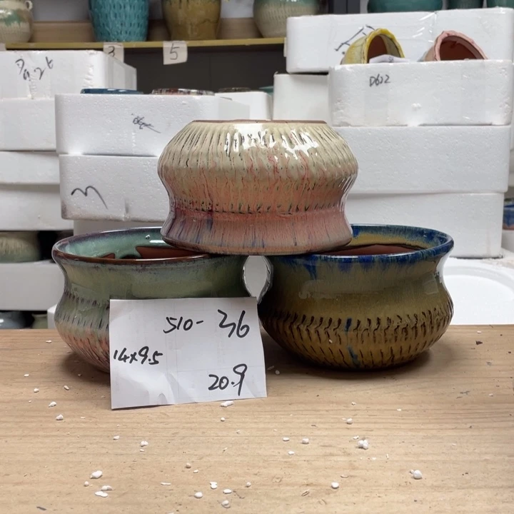 紫砂花盆多肉陶土花盆微瑕36