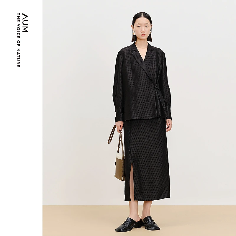 [轻松套装]AUM25年春季气质时尚休闲秋冬秋季系带外套MCFZ10548