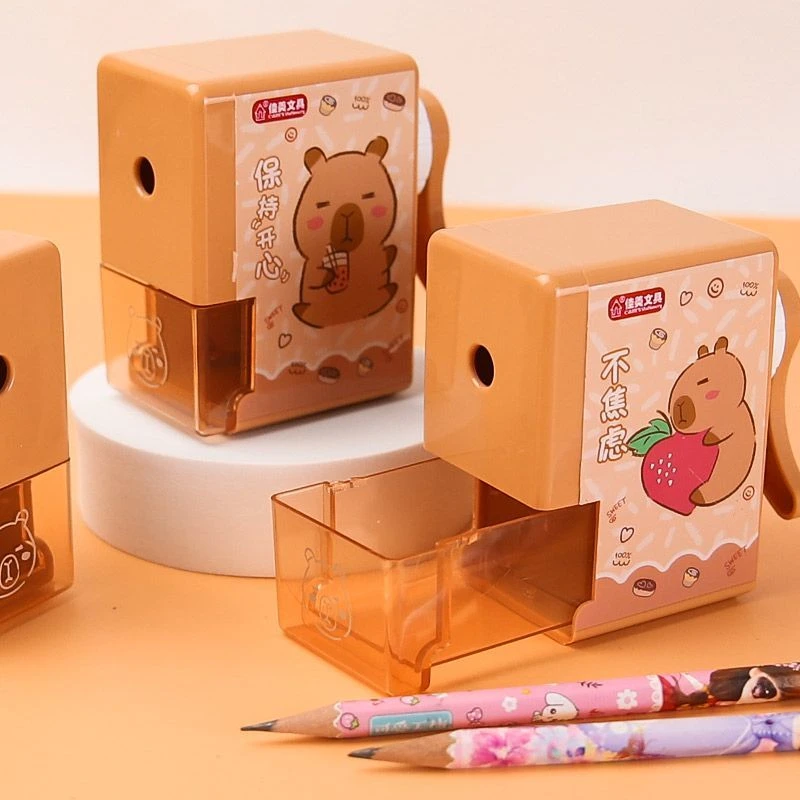 卡皮巴拉卷笔刀削笔手摇削笔器铅笔转笔刀小学生儿童耐用可爱手动