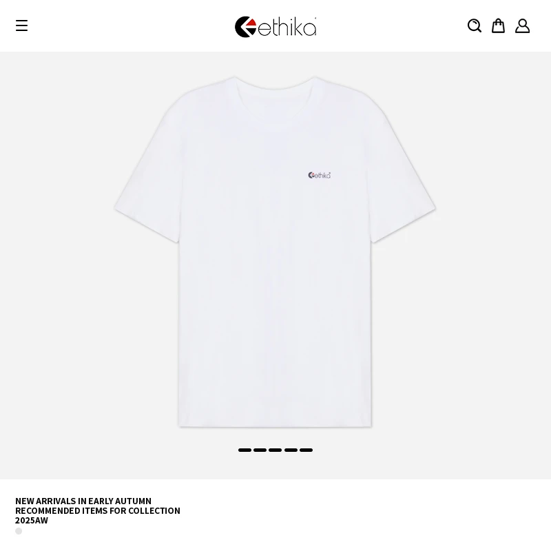 Ethika短袖夏季夏季情侣棉T字母圆领T恤基础经典设计师男装高级感