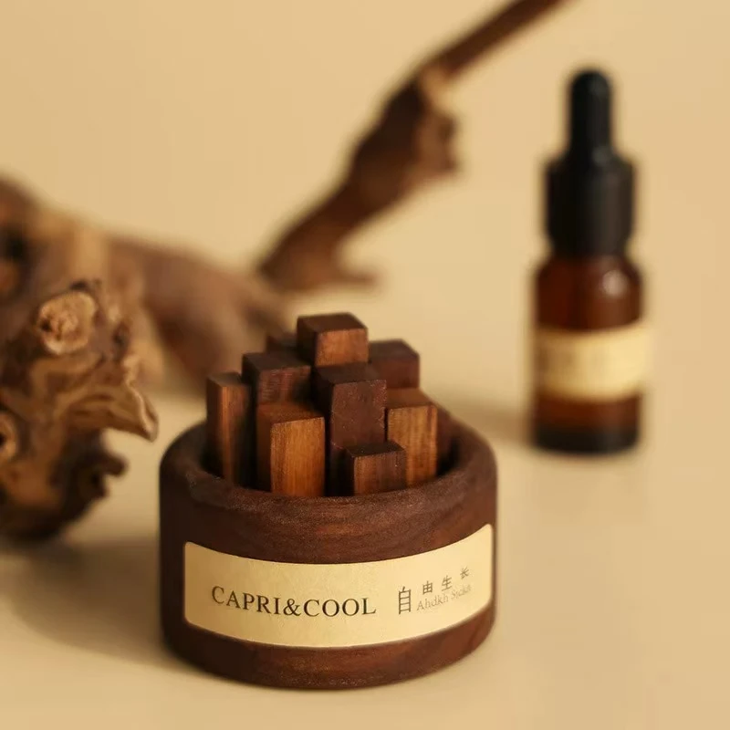 南美胡桃木扩香木居家（带精油一瓶）摆件禅茶一味 香有一品 HTS-01