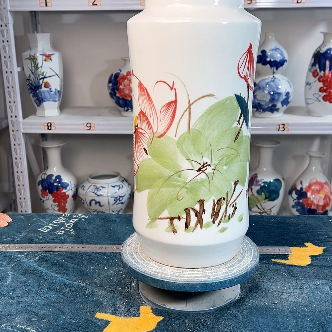 摆件景德镇陶瓷书绿荷