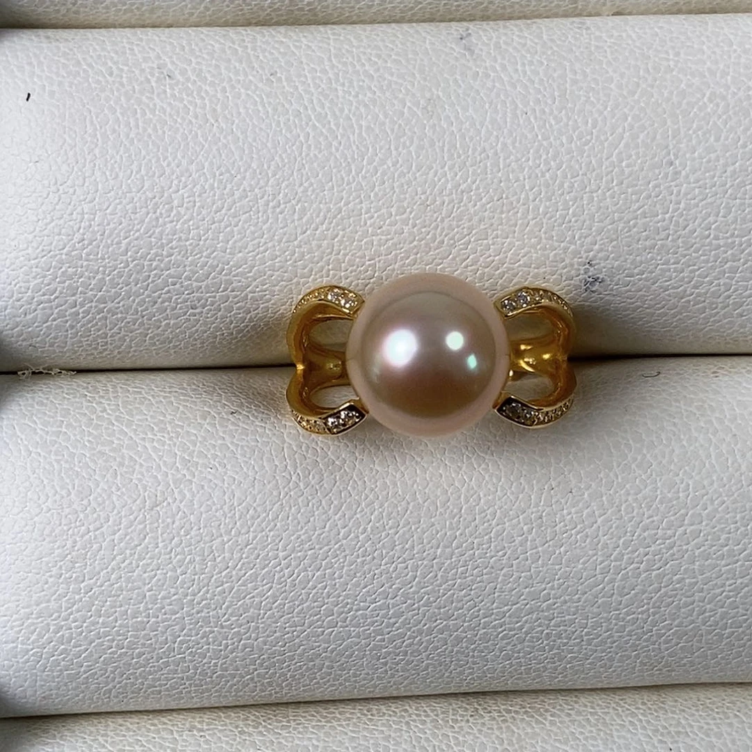 海水珍珠戒圈银S925镶嵌