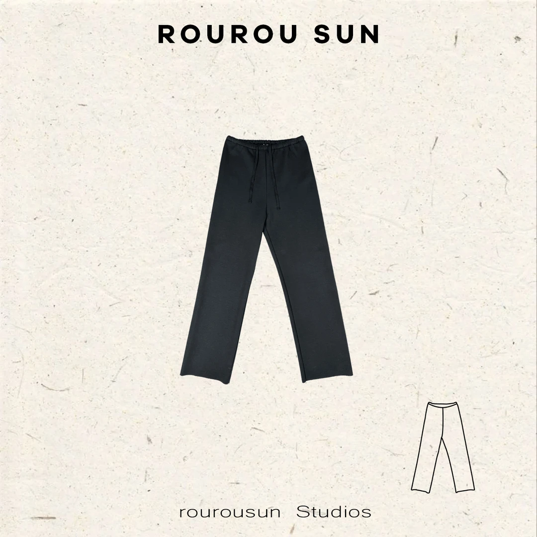 28710冬款女装韩版显瘦高腰直筒百搭休闲黑色复古长裤