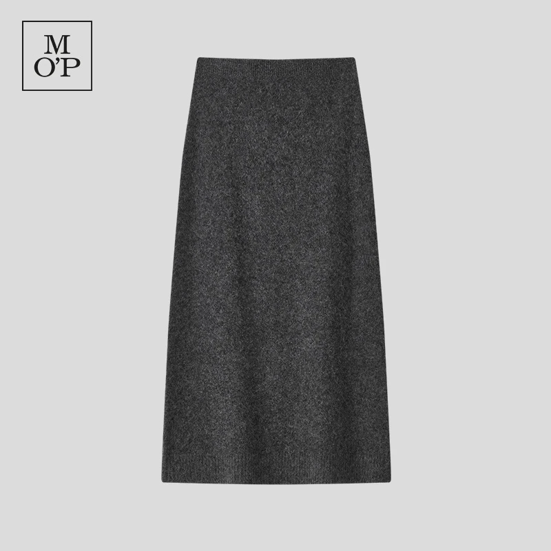 Marc O'Polo/MOP秋冬毛织半身裙气质优雅显瘦百搭松紧高腰直筒裙