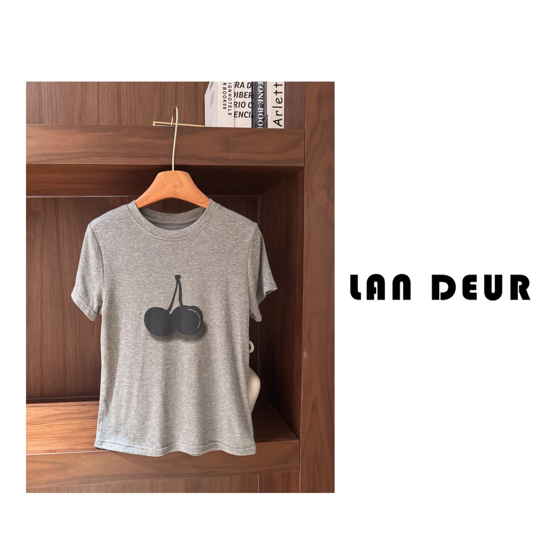 【恋夏告白】时尚休闲简约印花T恤气质百搭圆领短袖上衣女