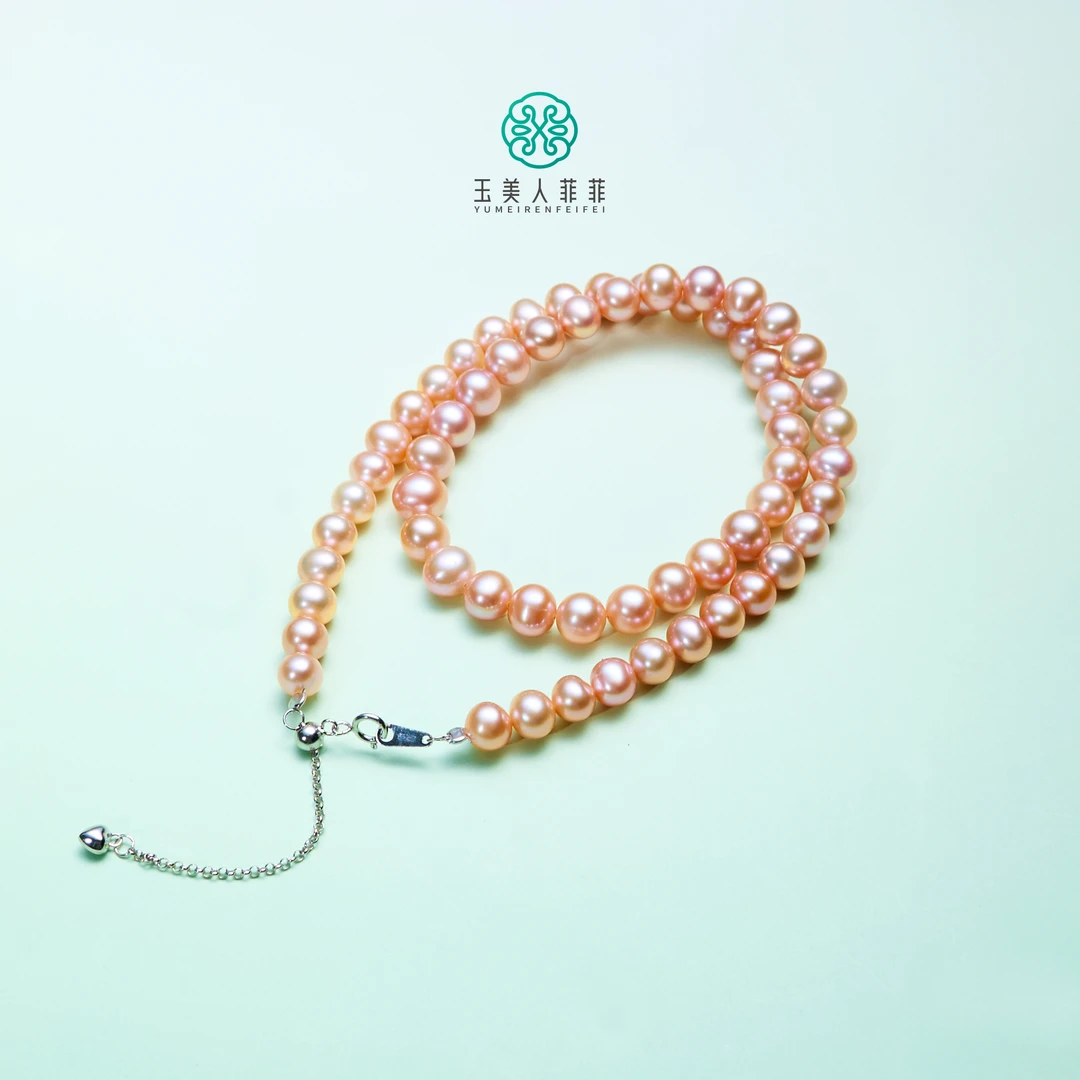 珠光宝气^珍珠曼塔玫瑰项链约7-8mm