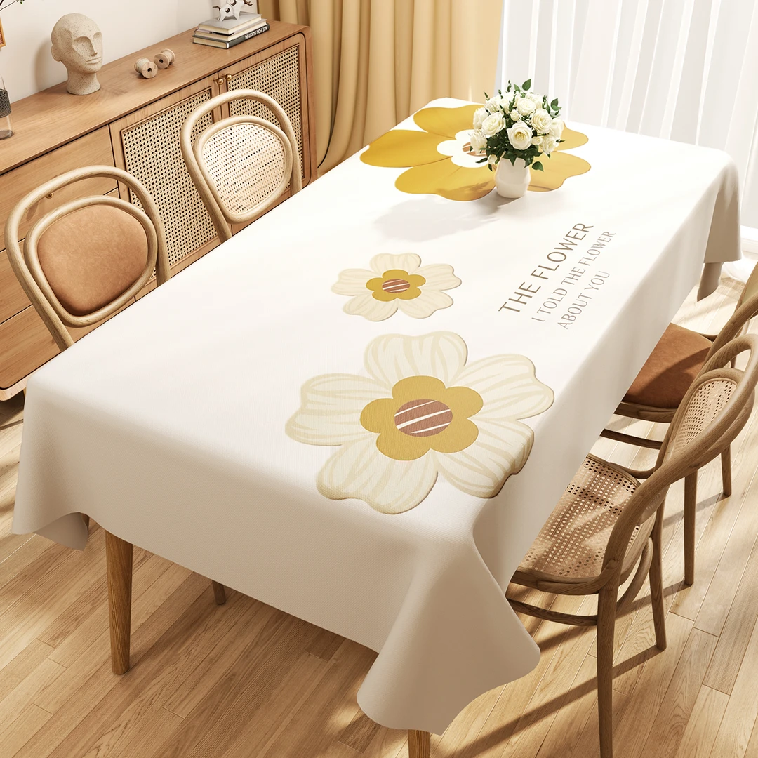 氛围感餐桌布防油防水防烫免洗pvc长方形桌布轻奢高级感茶几台布