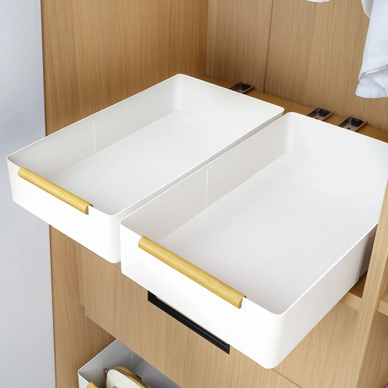 内衣收纳盒抽屉式滑轨长方形储物筐衣柜拉篮扁抽拉内裤袜子整理箱