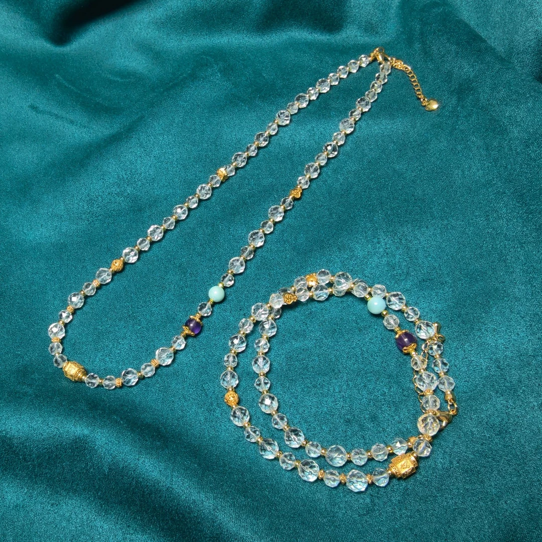 锦月 白水晶钻切设计款项链 多样性发一