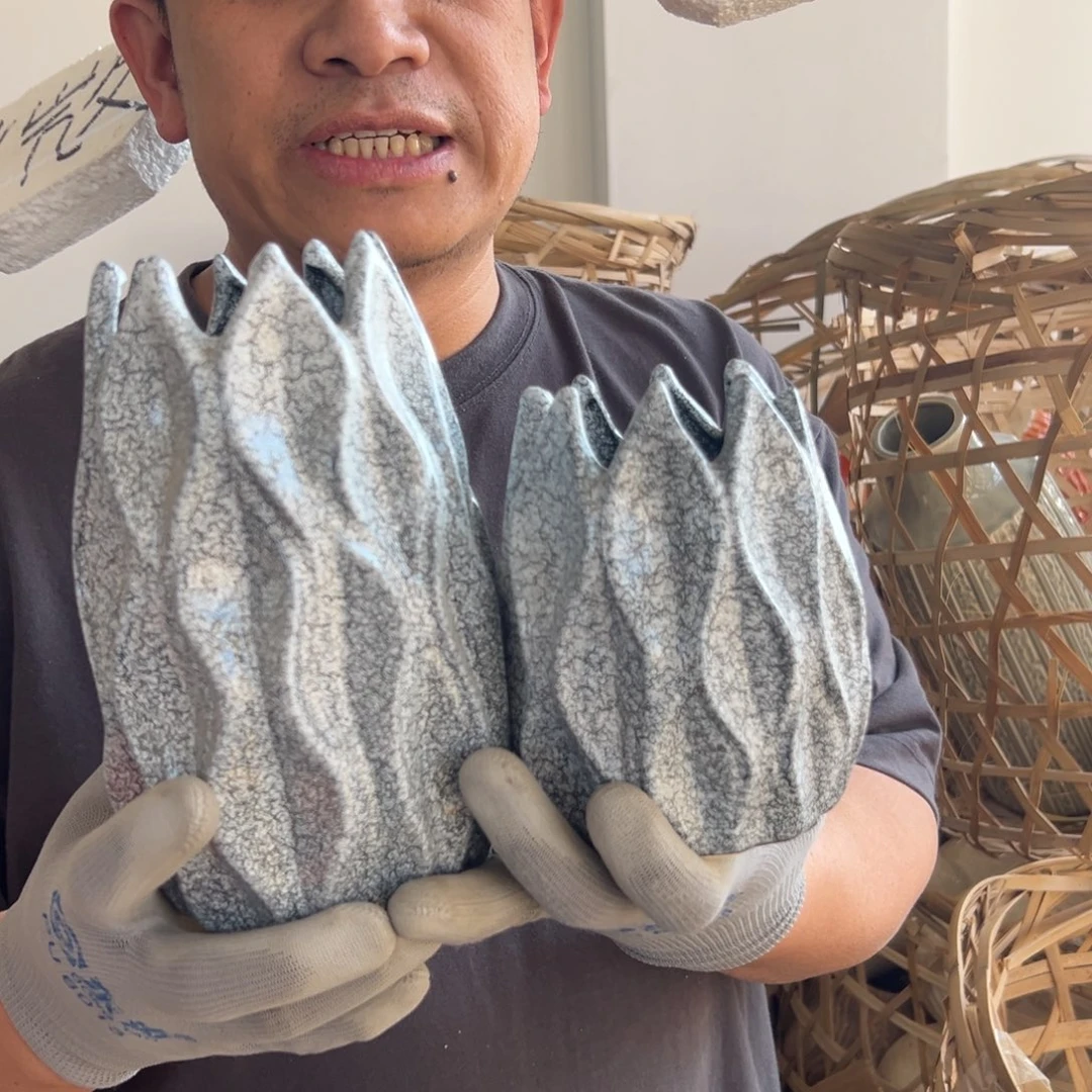 摆件82 号高中低温陶瓷工艺瓶（部分微瑕）