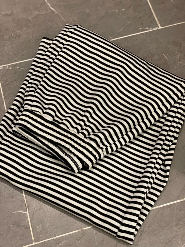 【小米家私服】黑白条纹阔腿裤