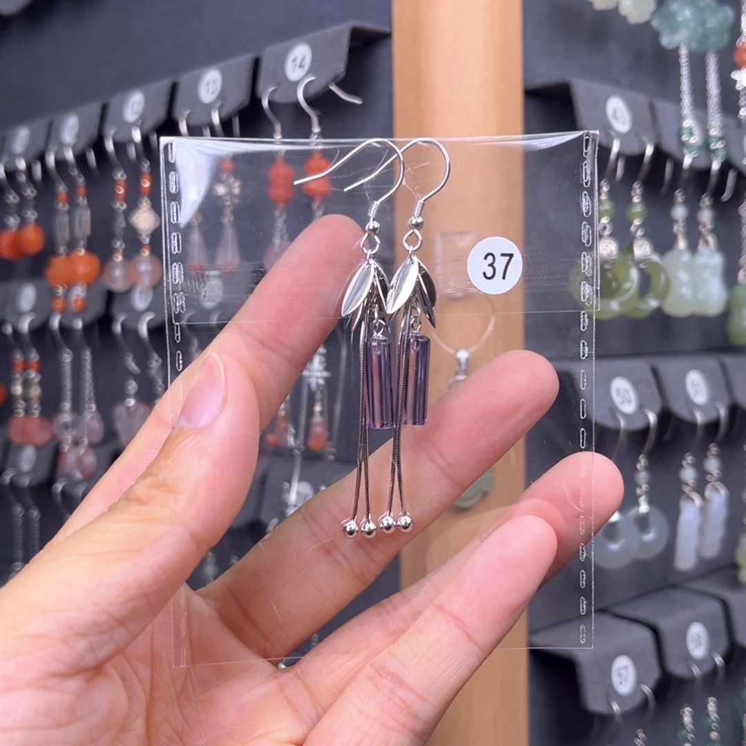 紫晶耳饰银S925镶嵌仙****8