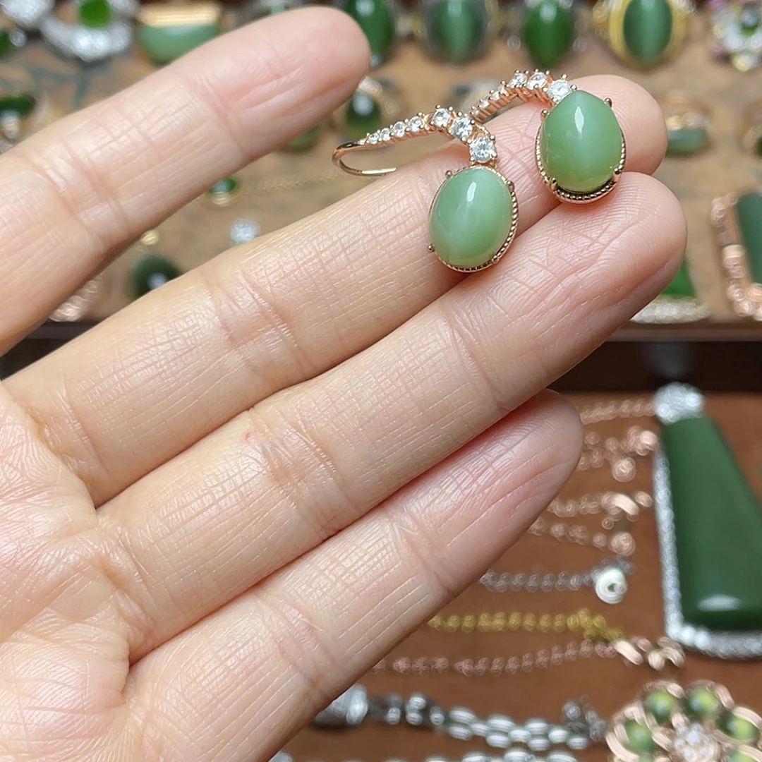 和田玉（碧玉）银S925镶嵌吊坠(赠链)