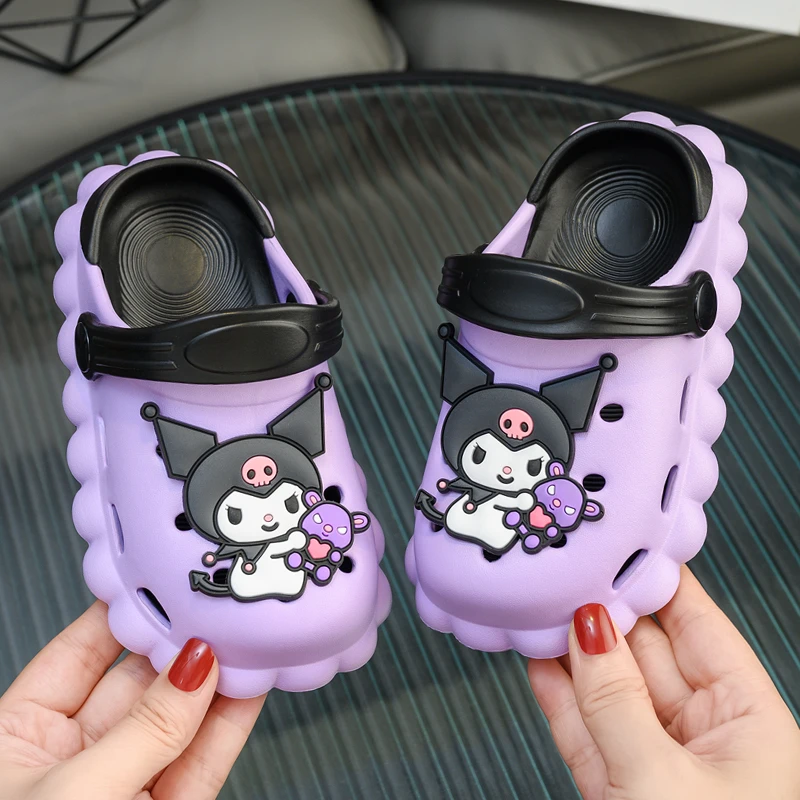 儿童夏季洞洞鞋库洛米女孩小孩洞洞鞋宝宝防滑拖鞋婴幼儿凉拖鞋