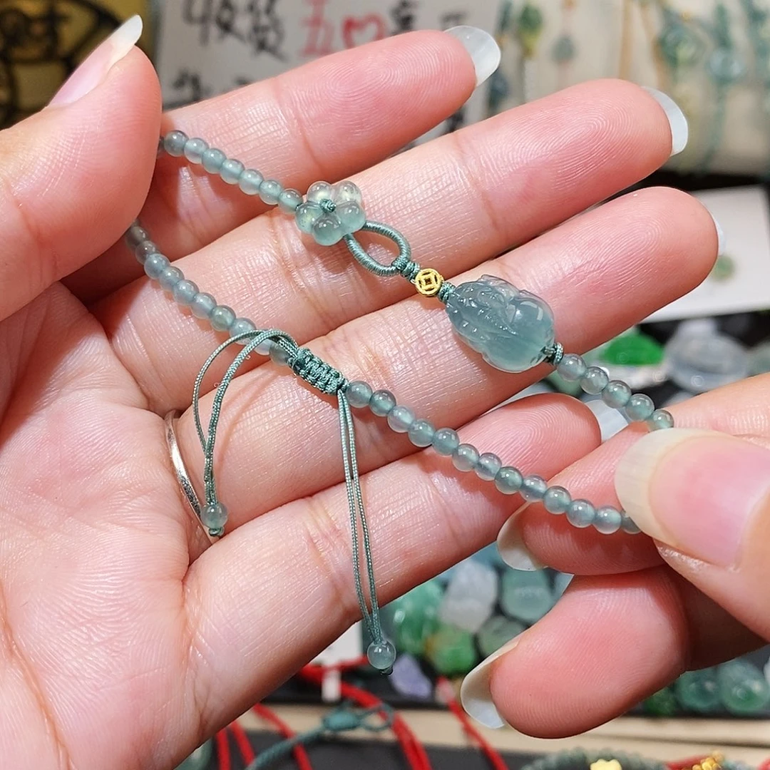 翡翠未镶嵌颈饰貔貅手链可调节
