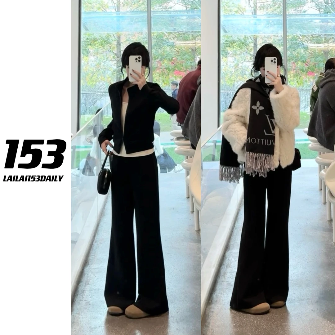 【153的日常】锁温腿精套装小个子女生时尚秋冬显瘦高腰25QK5776