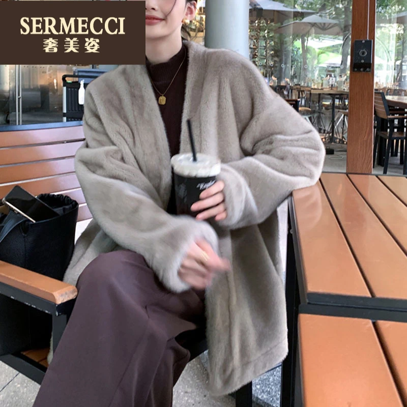 奢美姿富婆千金归来外套女2025年冬季时尚气质V领外套