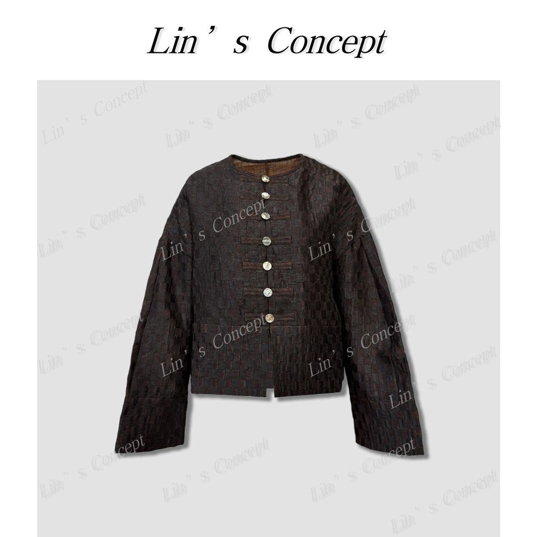 【Lin's concept】ZC香云系列格纹中式外套DL6797