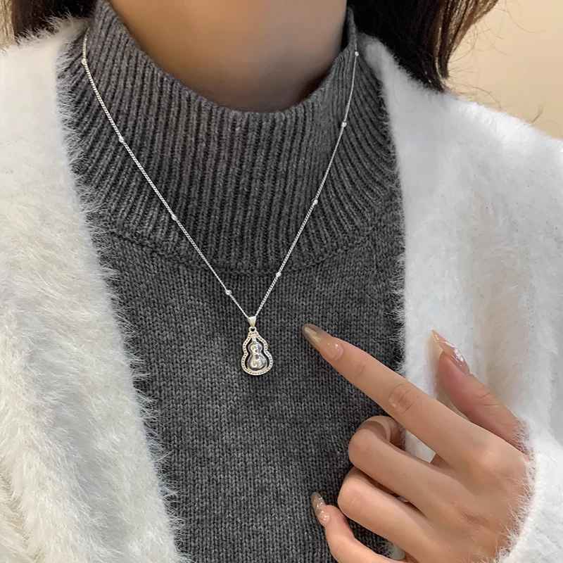 CUOOYINO/初影 坠链均925银 【葫芦】精致设计感项链百搭气质锁骨链