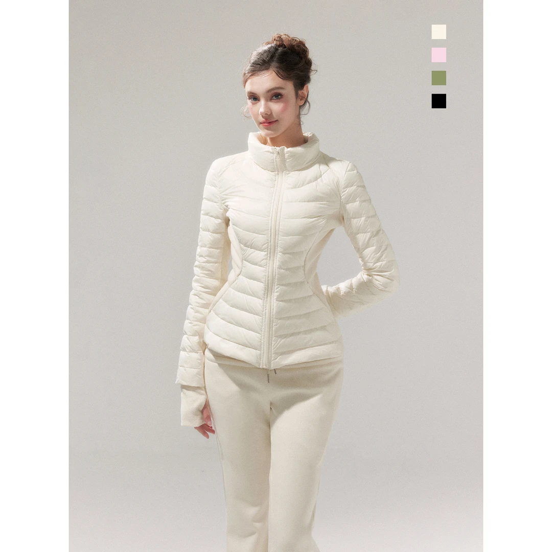 YZZIHE 【冬季新款】立领排骨拼接收腰轻薄外套&小香风短裤