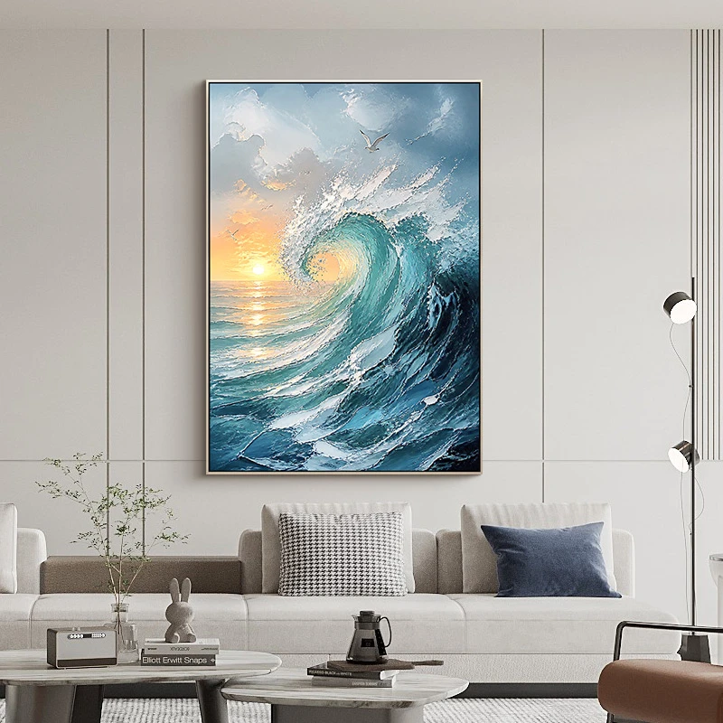 【乘风破浪】客厅背景墙挂画现代简约玄关装饰画风生水起走廊过道画