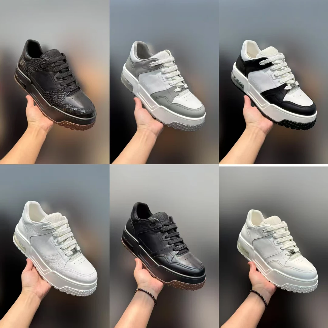 【四季款单鞋】广州男士时尚厚底增高报班透气气垫休闲鞋206809