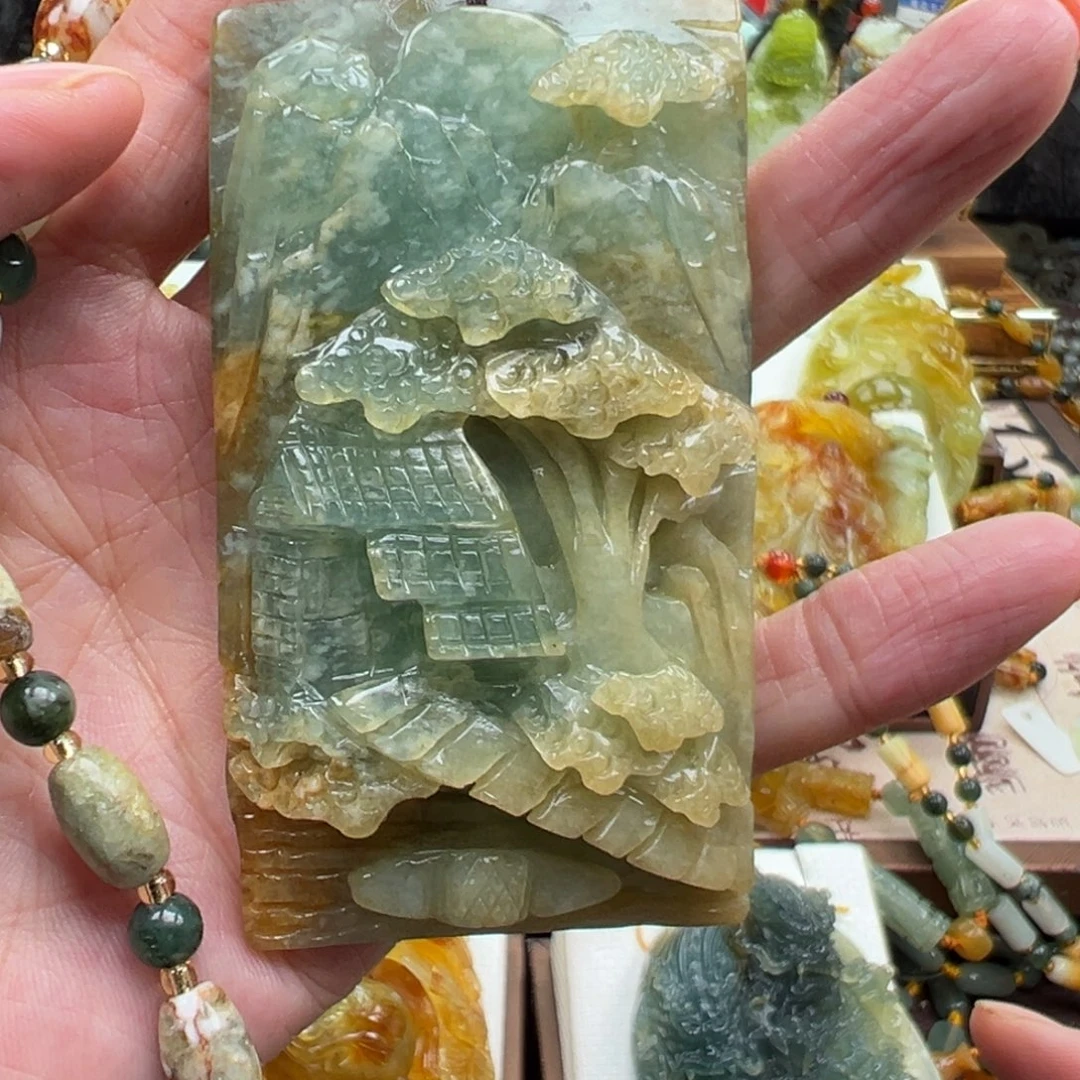 岫玉未镶嵌挂件挂件