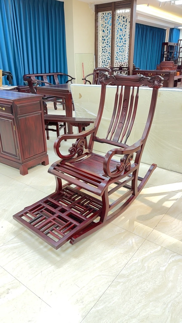 东非酸枝 (长1.28米0.65米1.01米)摇椅 摇摇椅 躺椅 中式