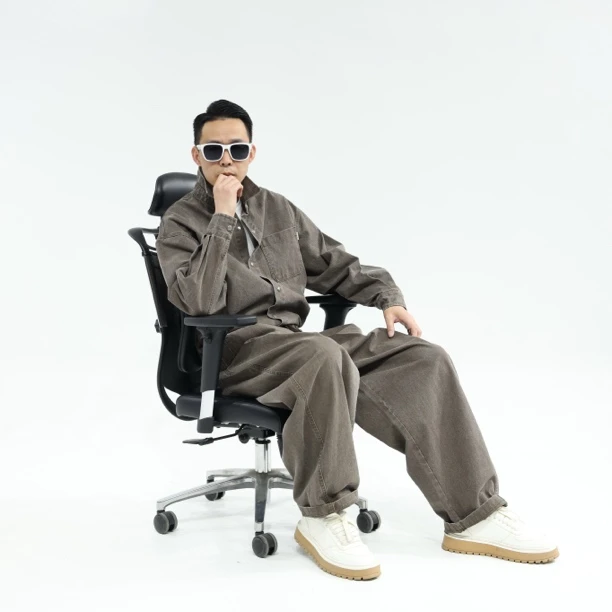 2025春款复古长袖套装男秋季宽松休闲日系潮流