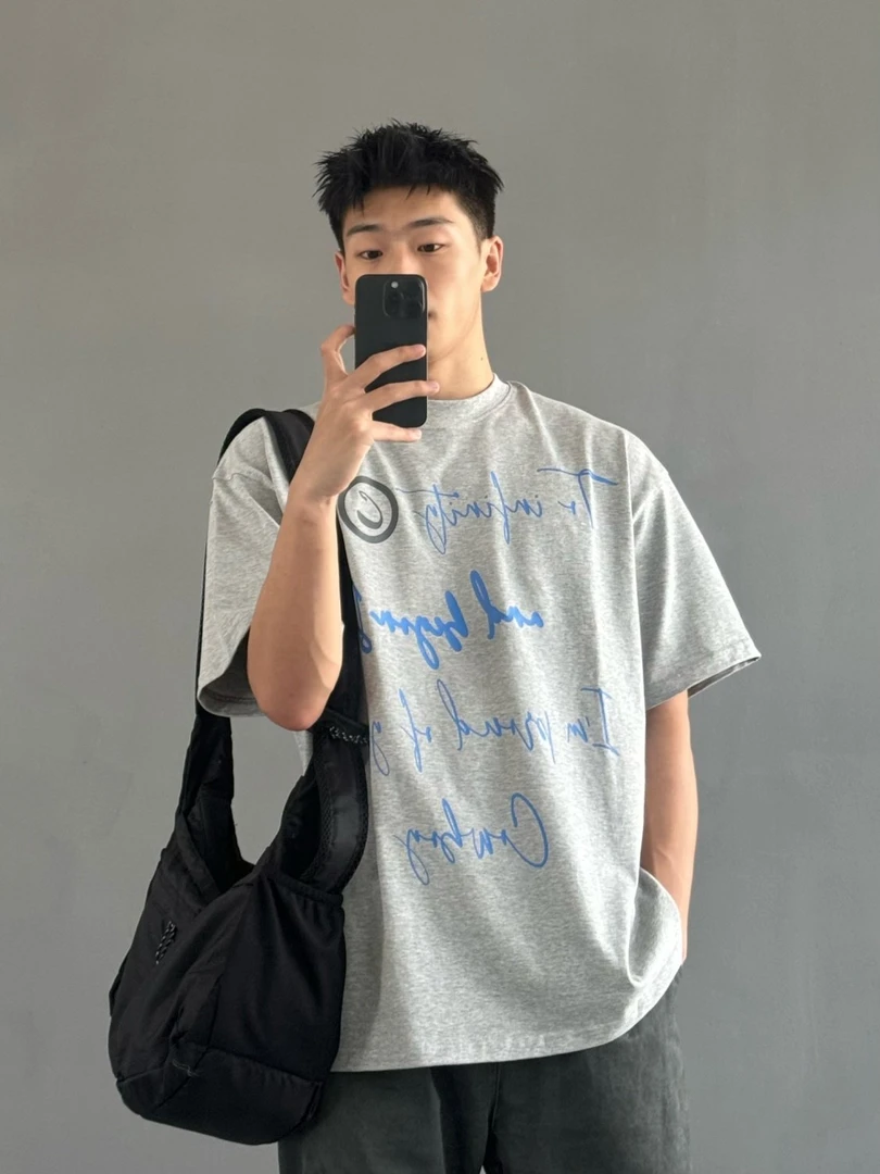 260g美式【重磅100%纯棉】表情包潮牌欧美hiphopt恤小众宽松半袖 男